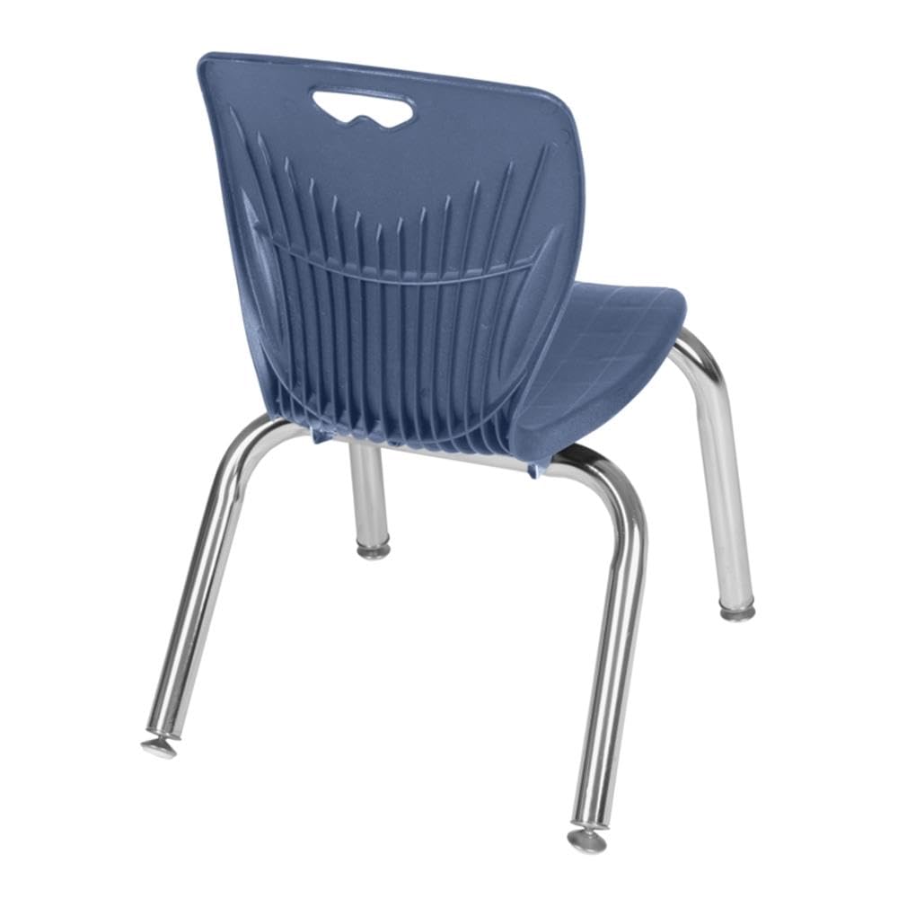 36" Square Mobile Table with 4 Navy Blue Stackable Chairs B33571