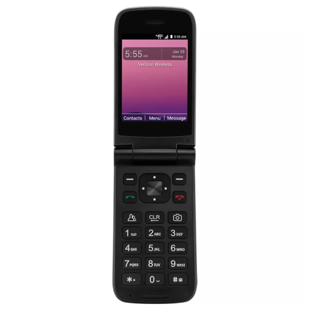 4G LTE Flip Phone with 2.8" Screen, Camera, Wi-Fi, Bluetooth, Unlocked - Black Q27330