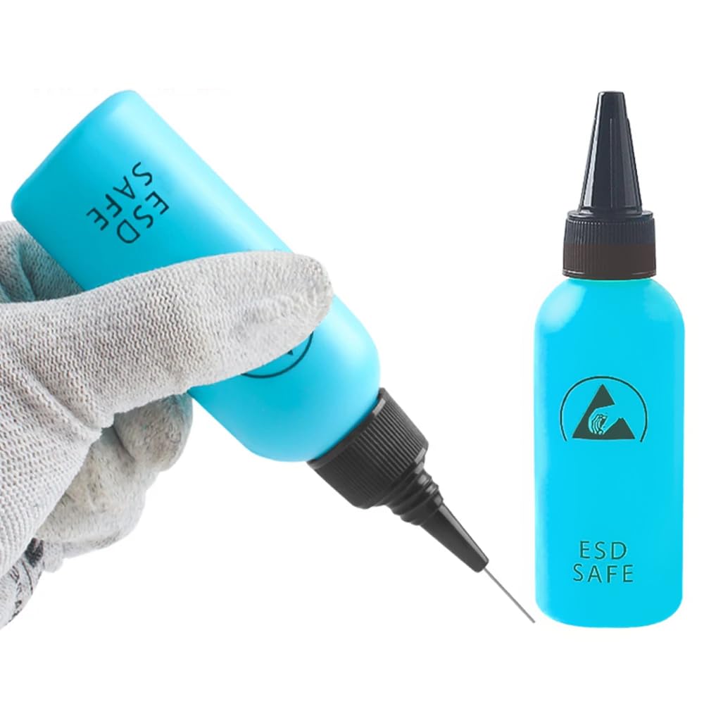 60ML Plastic Squeeze Bottle Needle Tip Antistatic Solvent Bottle Blue C829618