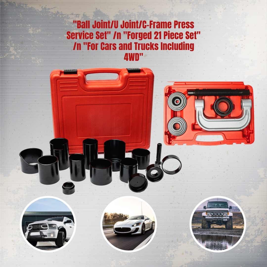 21-Piece Heavy Duty Forged Steel Ball Joint Press Kit B38638