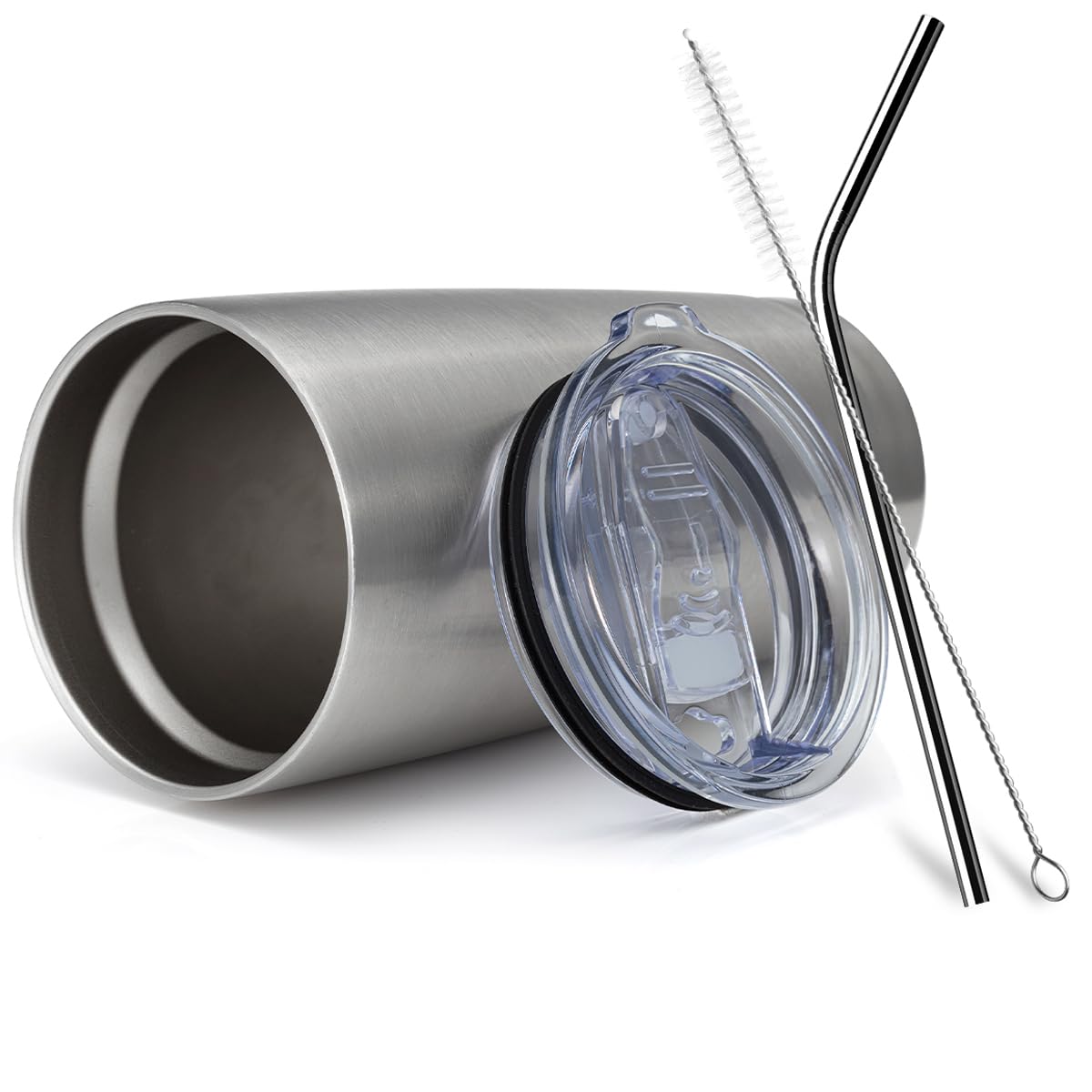 20oz Stainless Steel Insulated Tumbler with Lid and Straw 8 Pack Y201652