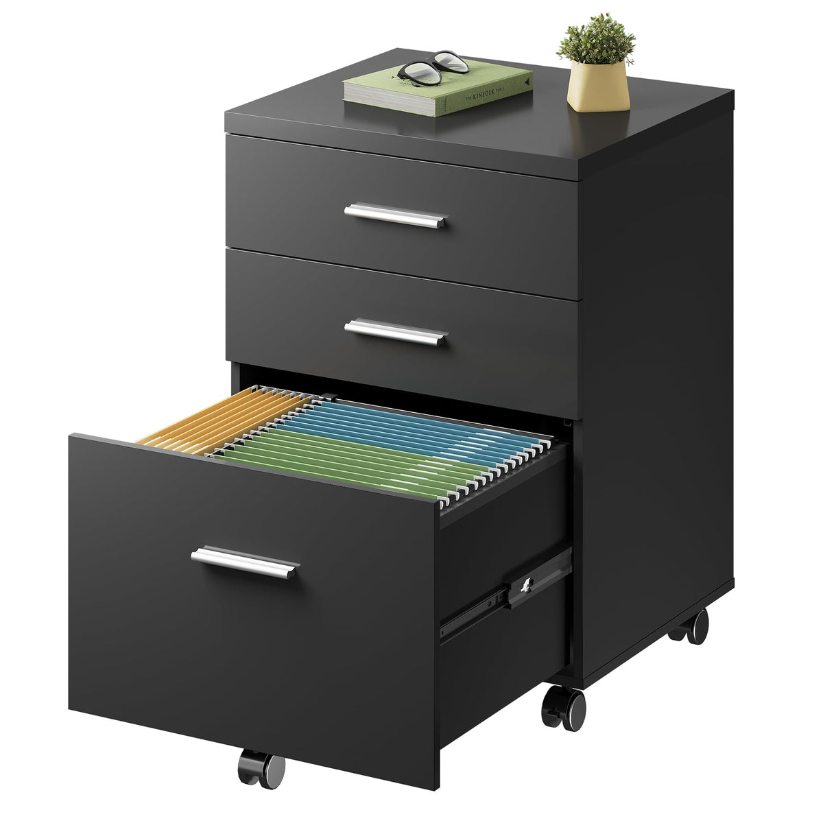 3 Drawer Wood File Cabinet L51037
