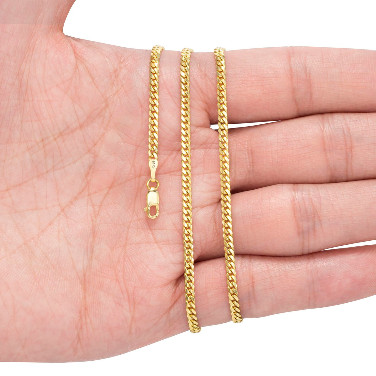 14k Yellow Gold Cuban Link Chain Necklace B247