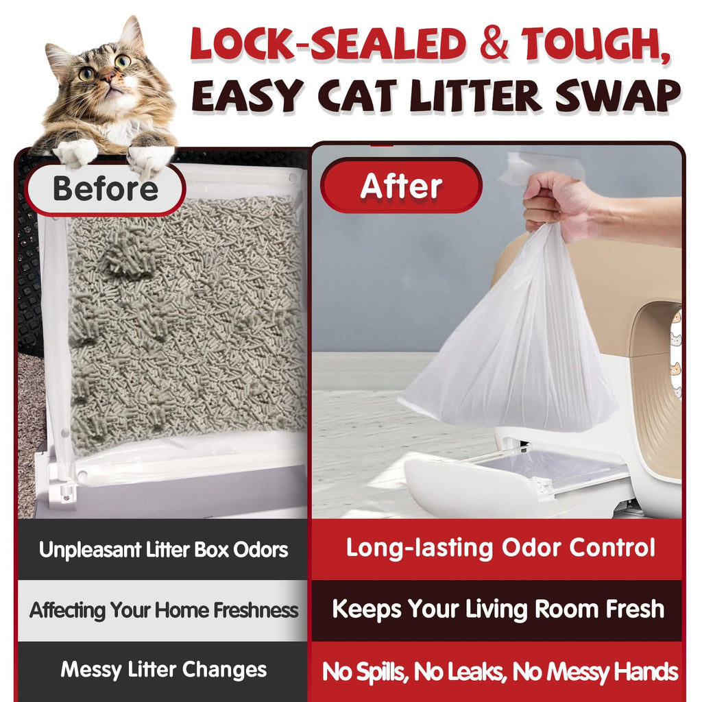 120 Pcs Self-Sealing Drawer Cat Litter Bags X8050