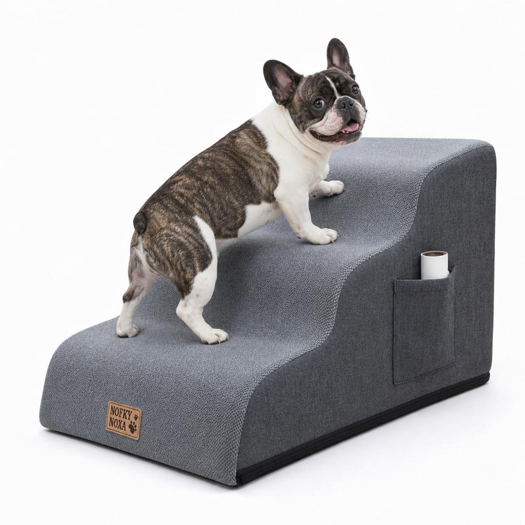 15.7" H Non-Slip Foam Dog Stairs with Storage Pocket Y15019