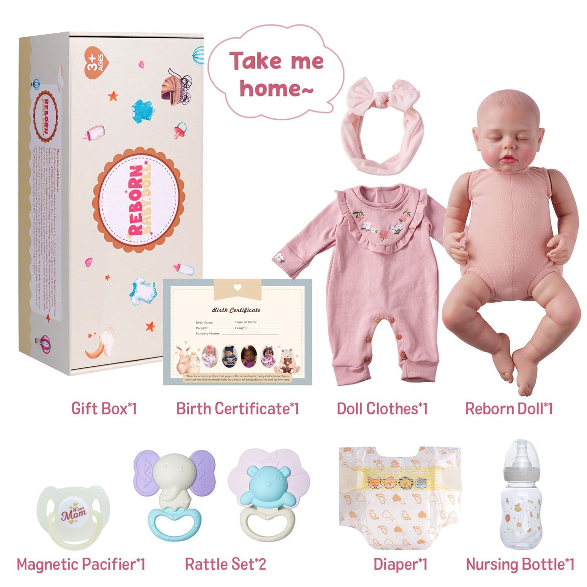 20 Inch Realistic Newborn Baby Doll F3681