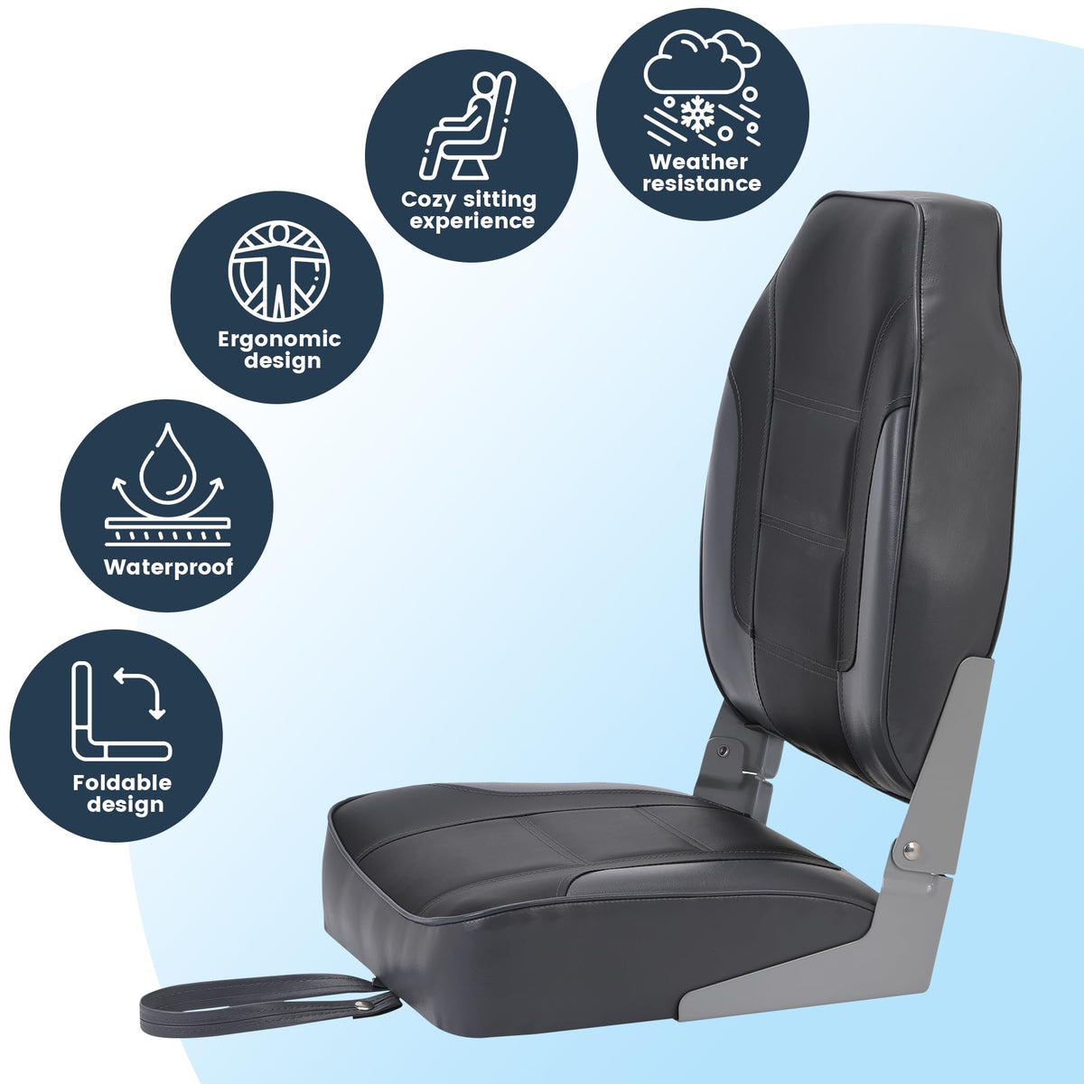 2 Pack High Back Folding Boat Seats J2818