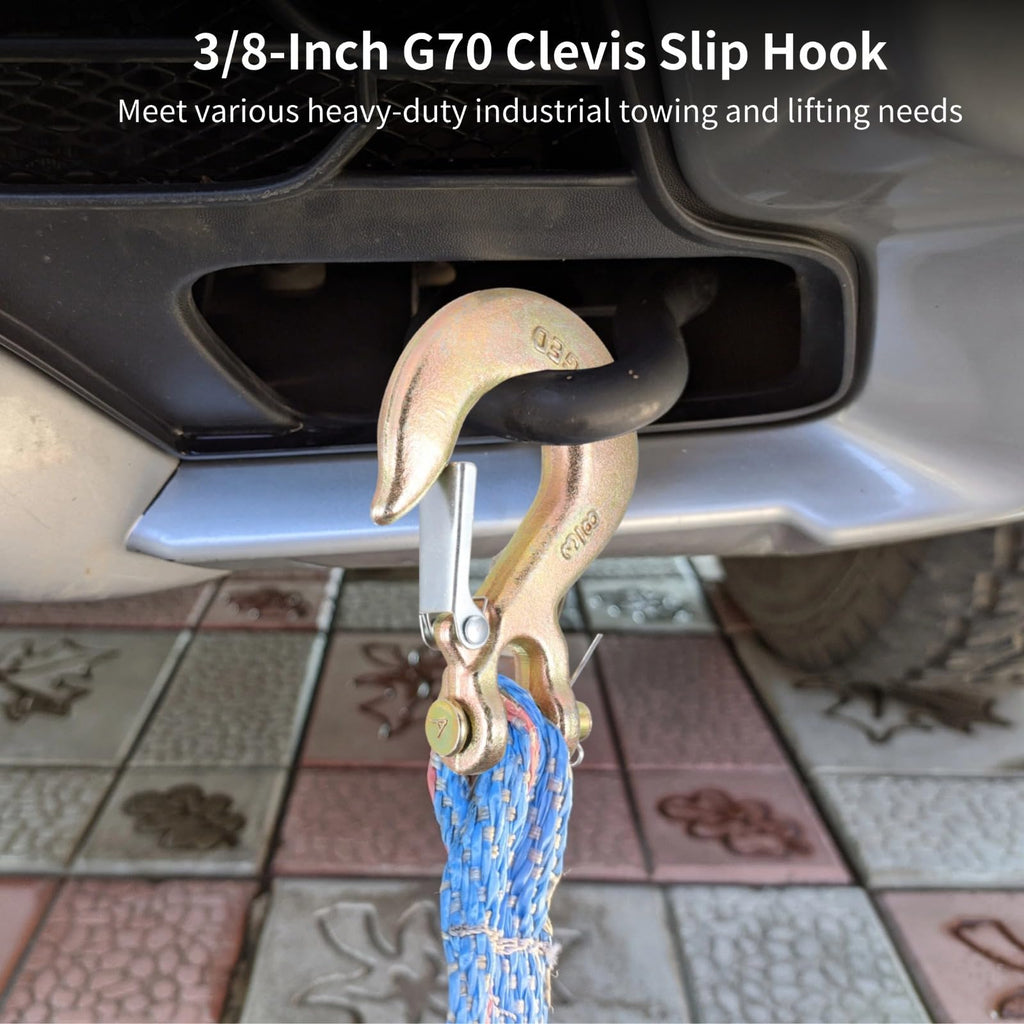 4-Pack 3/8 Forged Clevis Slip Hooks with Safety Latch N430