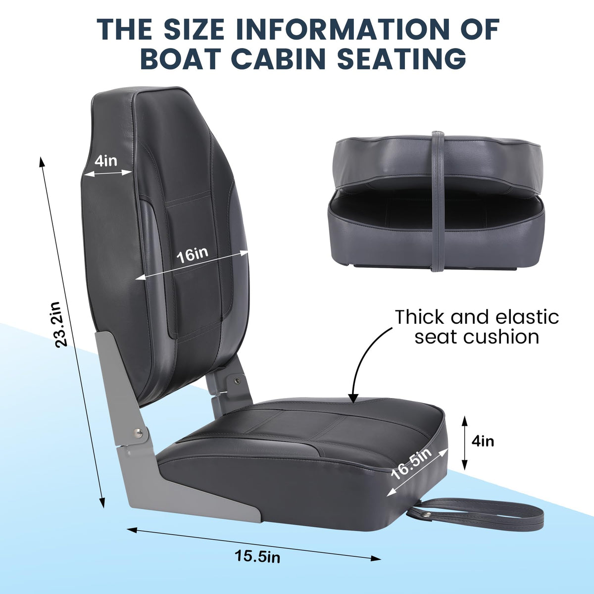 2 Pack High Back Folding Boat Seats J2818