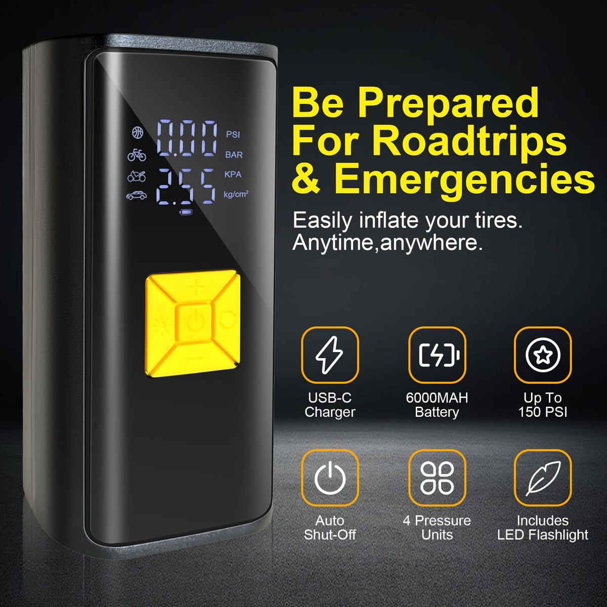 Portable Air Compressor 150 PSI Digital Tire Inflator Z543