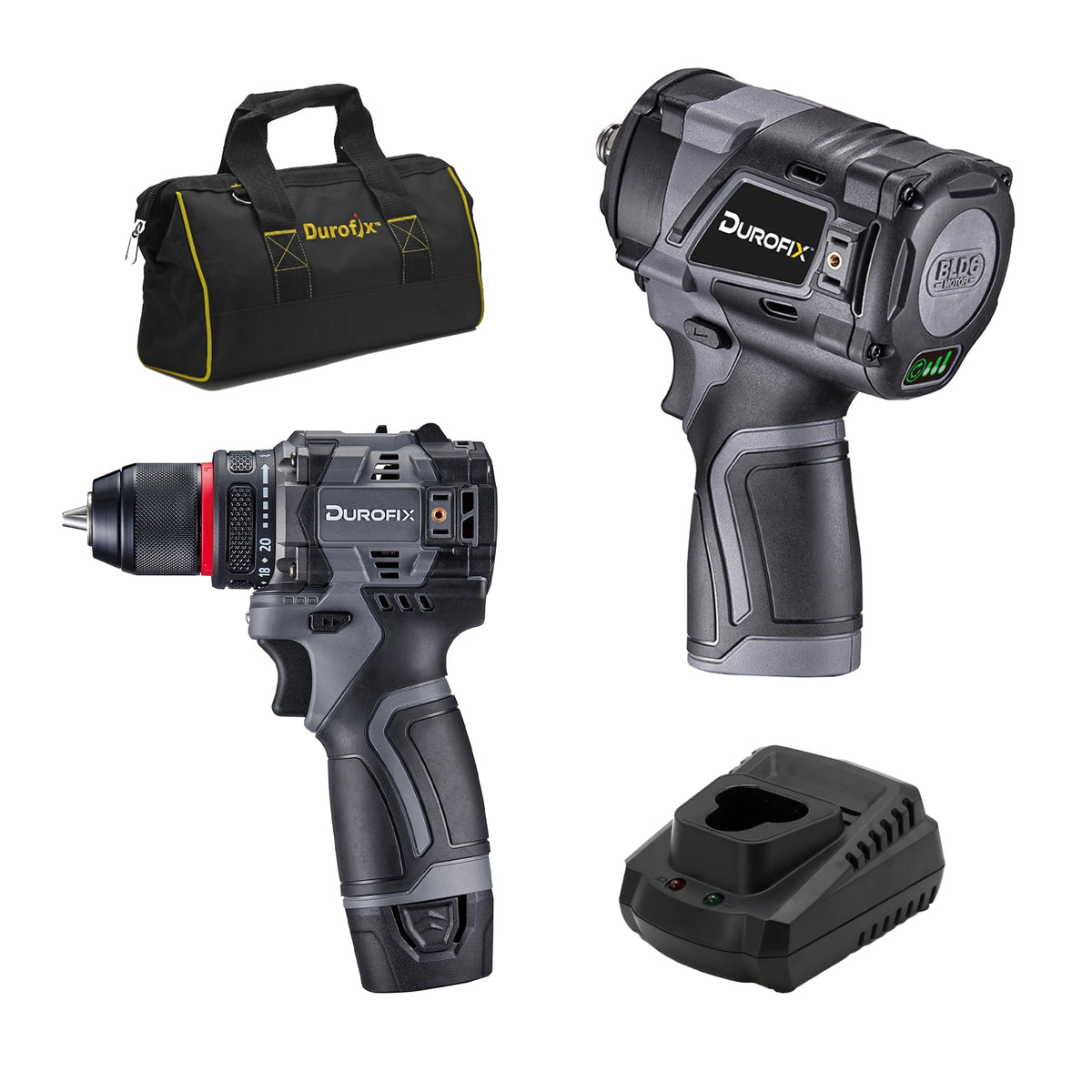 12V Brushless Cordless Combo Kit 1/2" Impact Wrench & 3/8" Hammer Drill V2488