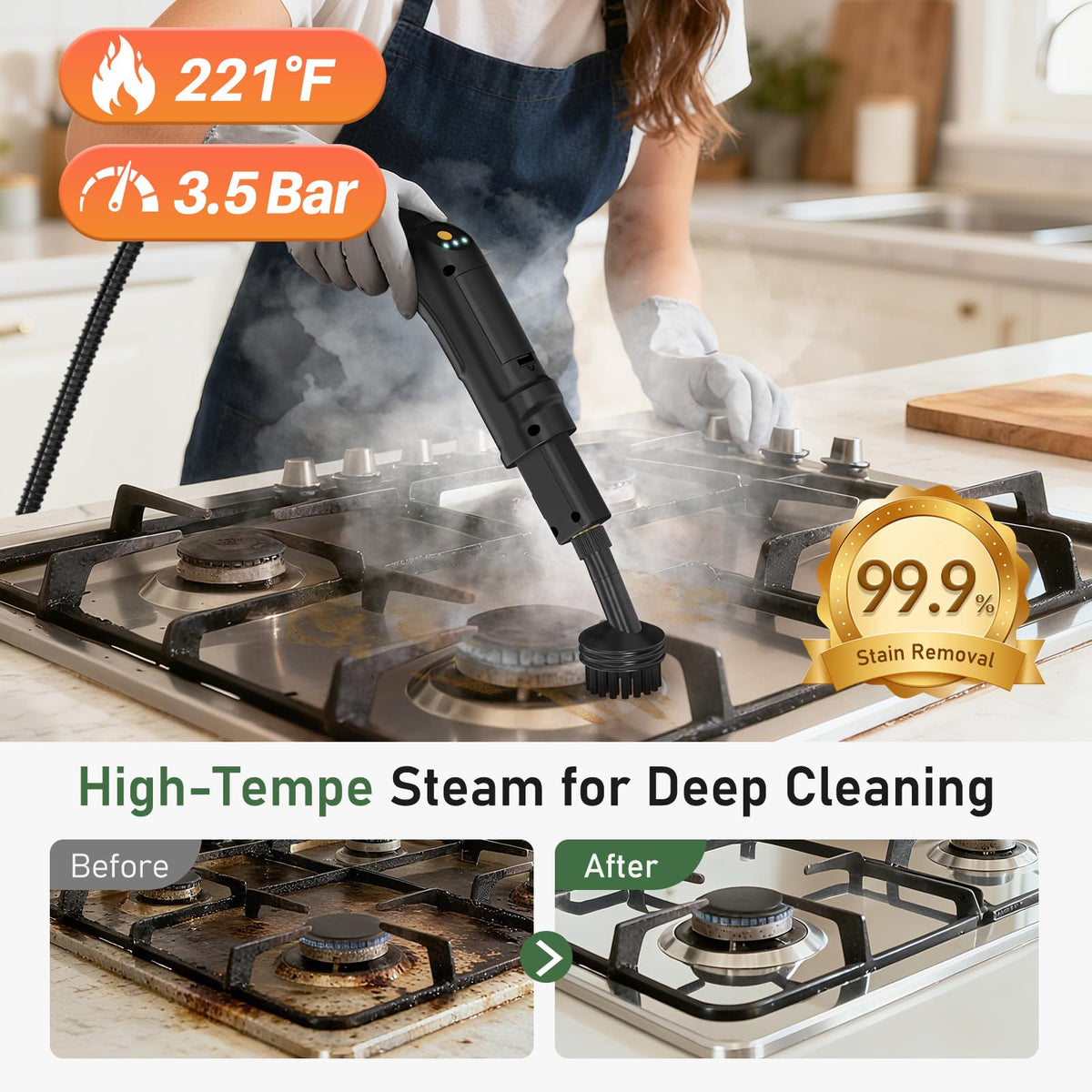 14 IN 1 Steam Cleaner Mop, Handheld Steamer, 1.6L Tank C805373