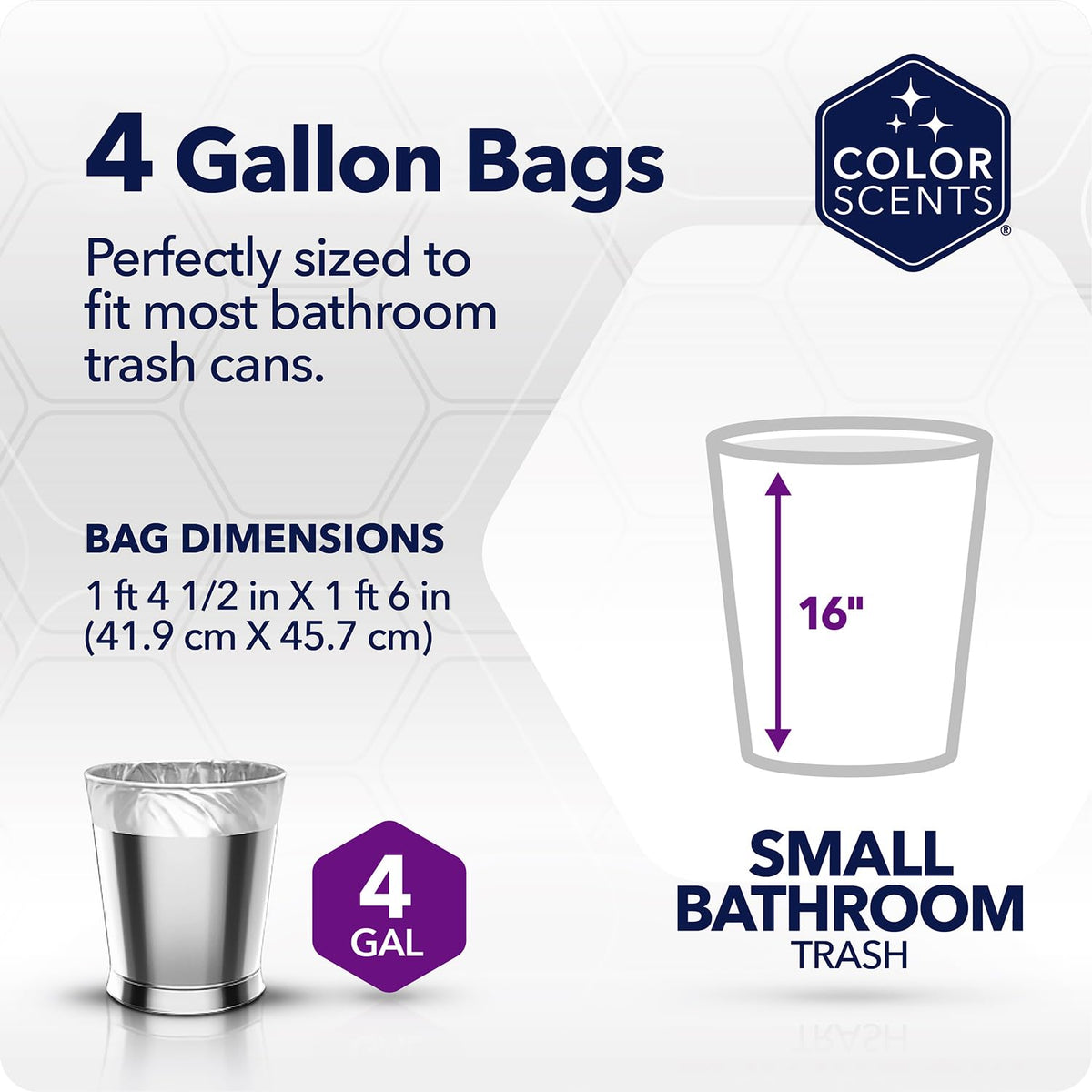 4 Gallon Drawstring Trash Bags 480 Bags Lavender O62448