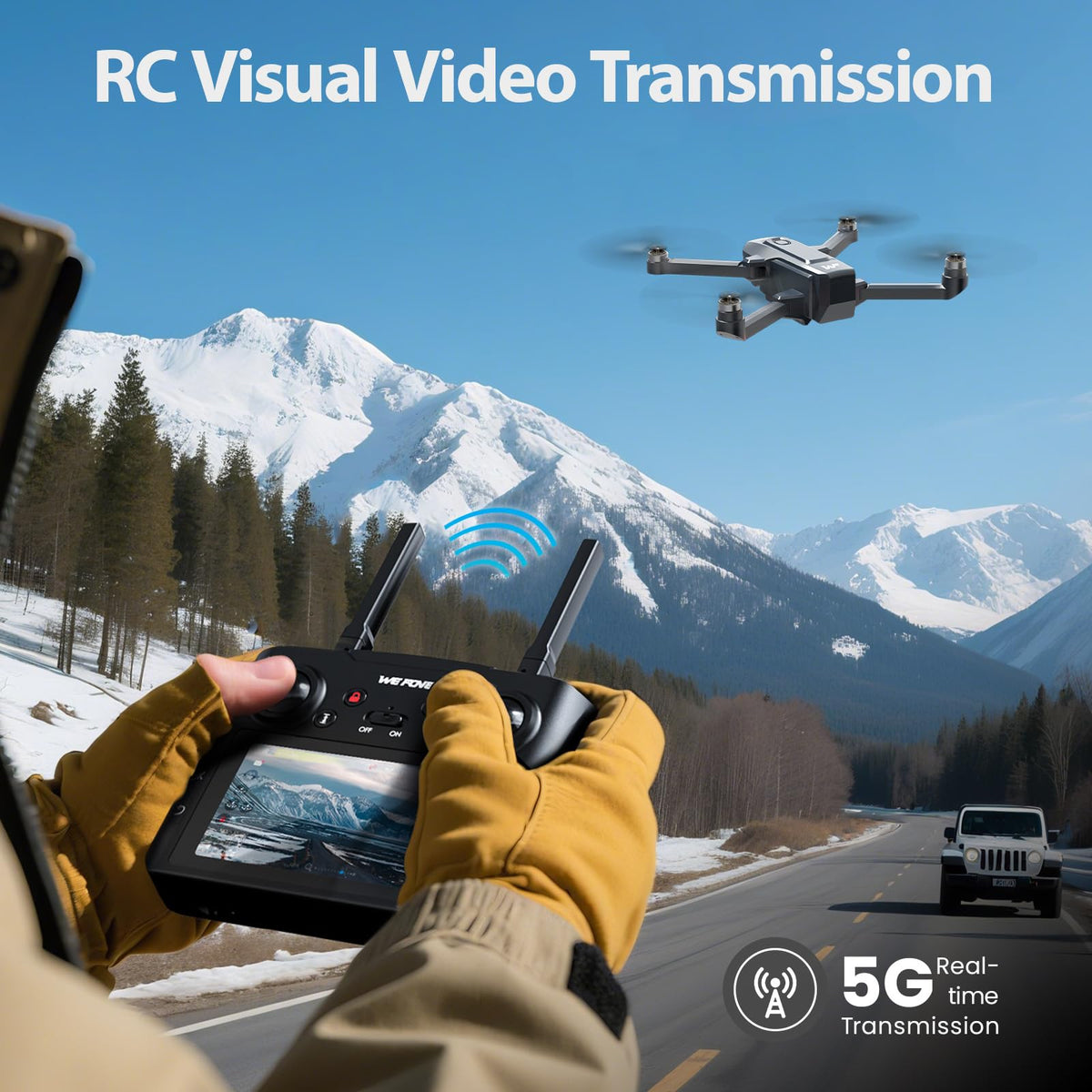 4K Foldable GPS Drone with 4.5" Screen Under 249g Black U16464