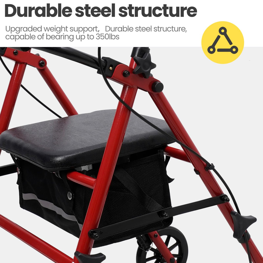 Heavy-Duty Rollator Walker with Seat X233748