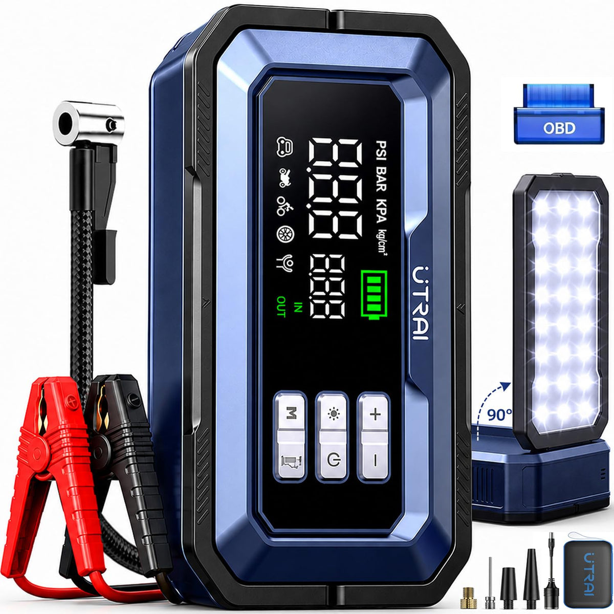 12V 8000A Portable Jump Starter with Air Compressor Y291203