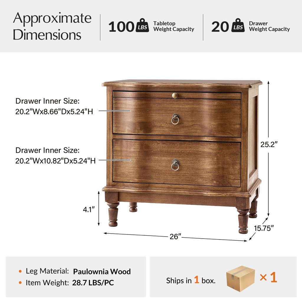 2-Drawer End Table with Charging Station B435