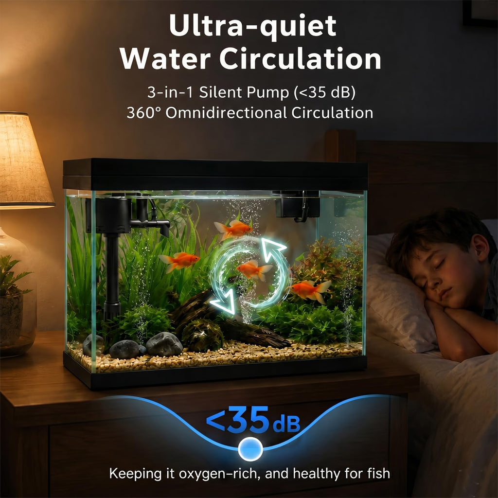2.4 Gallon Desktop Betta Fish Tank Starter Kit Y47599