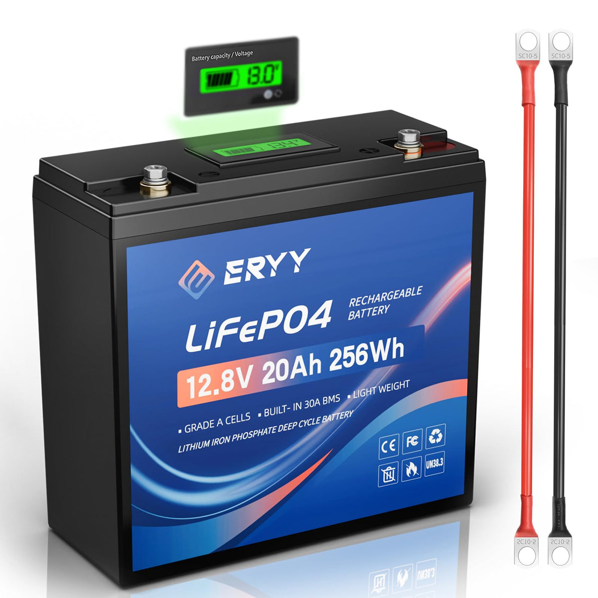 12V 20AH LiFePO4 Lithium Battery with 30A BMS E714193