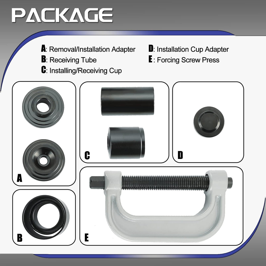 10 Pc Ball Joint Press Kit U Joint Removal Tool with Adapters E7800