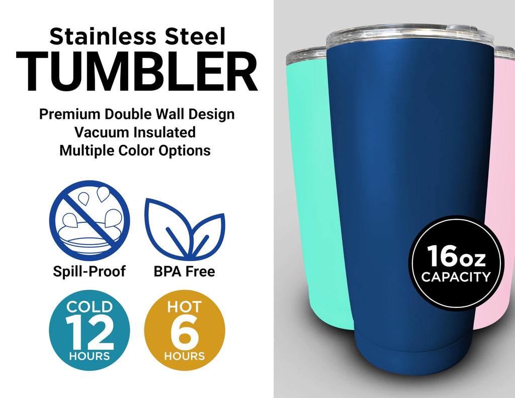 16 oz Insulated Stainless Steel Tumblers 2 Pack Black S6372