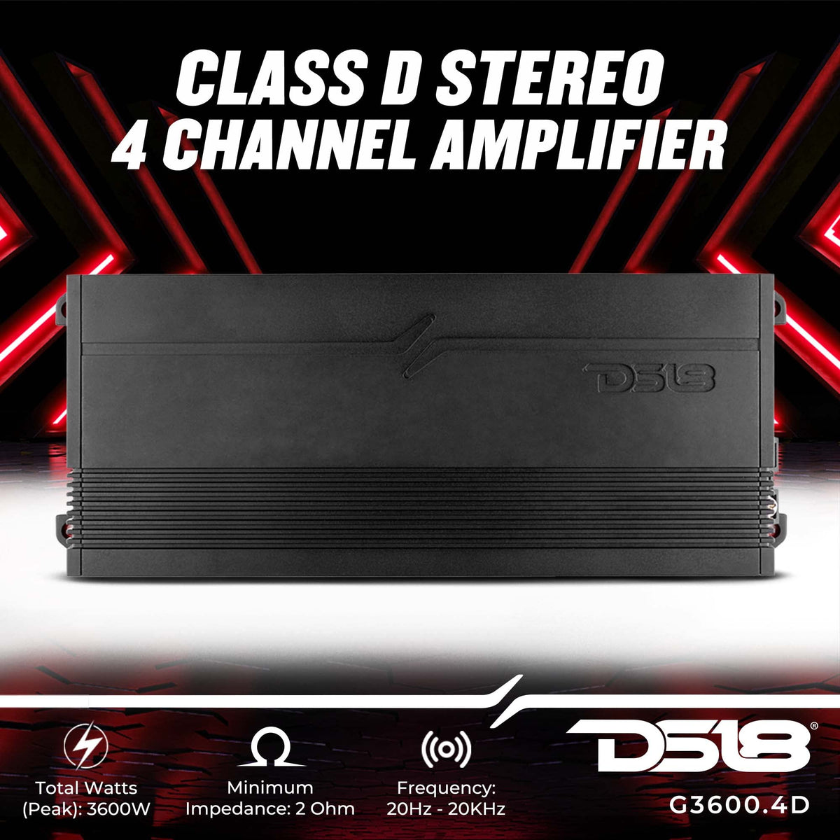 4-Channel Class D Car Audio Amplifier 3600 Watts V1422