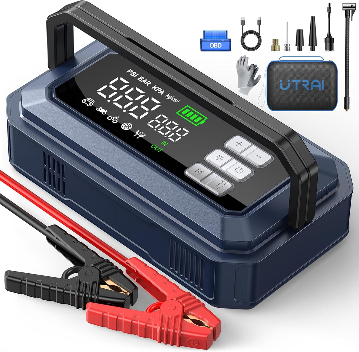 12V 8000A Portable Jump Starter with Air Compressor Y291203