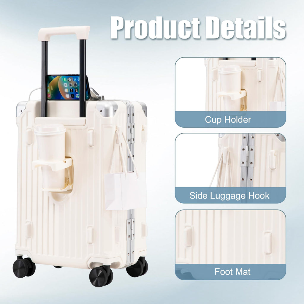 20 In Aluminum Frame ABS Hard Shell Carry On Luggage X748