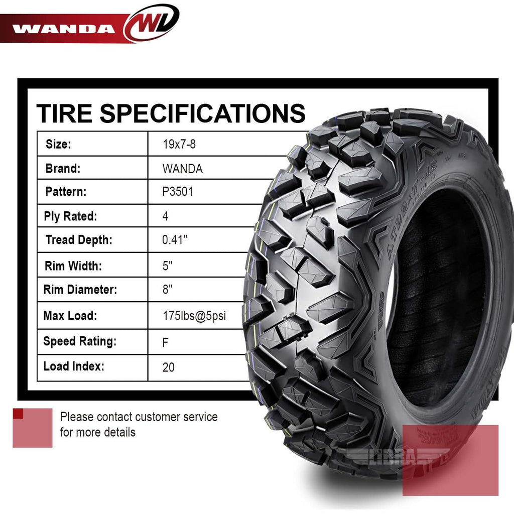 2 ATV Tires 19x7-8 Q50072