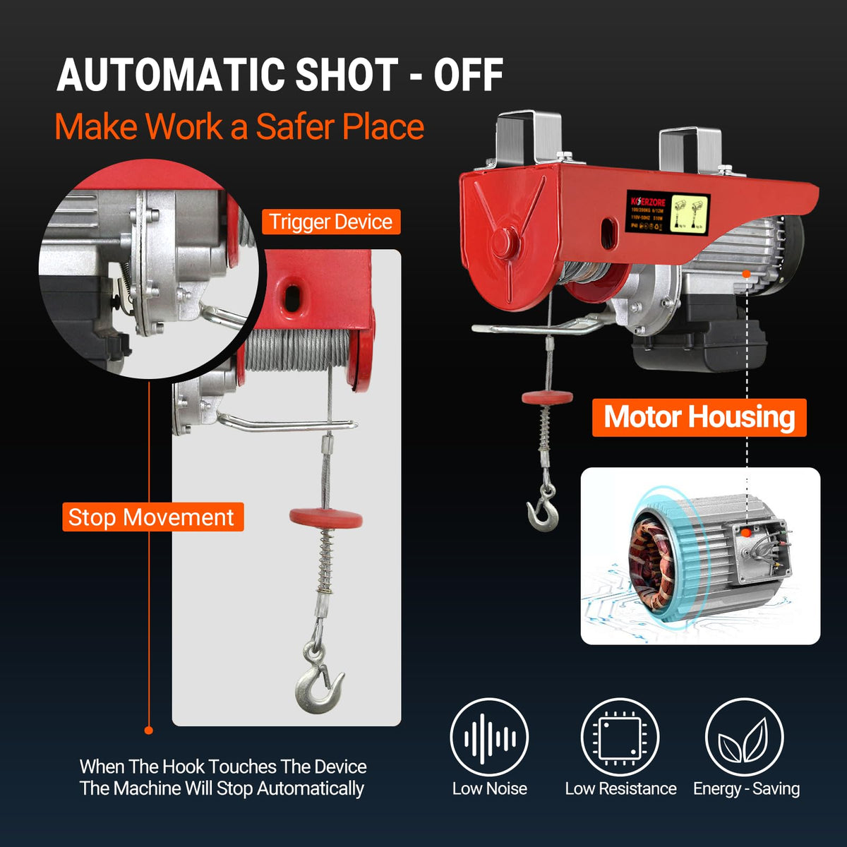 440 Lbs Electric Hoist Winch J3122