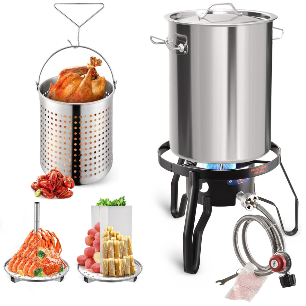 40QT Stainless Steel Stock Pot and Propane Burner V561537