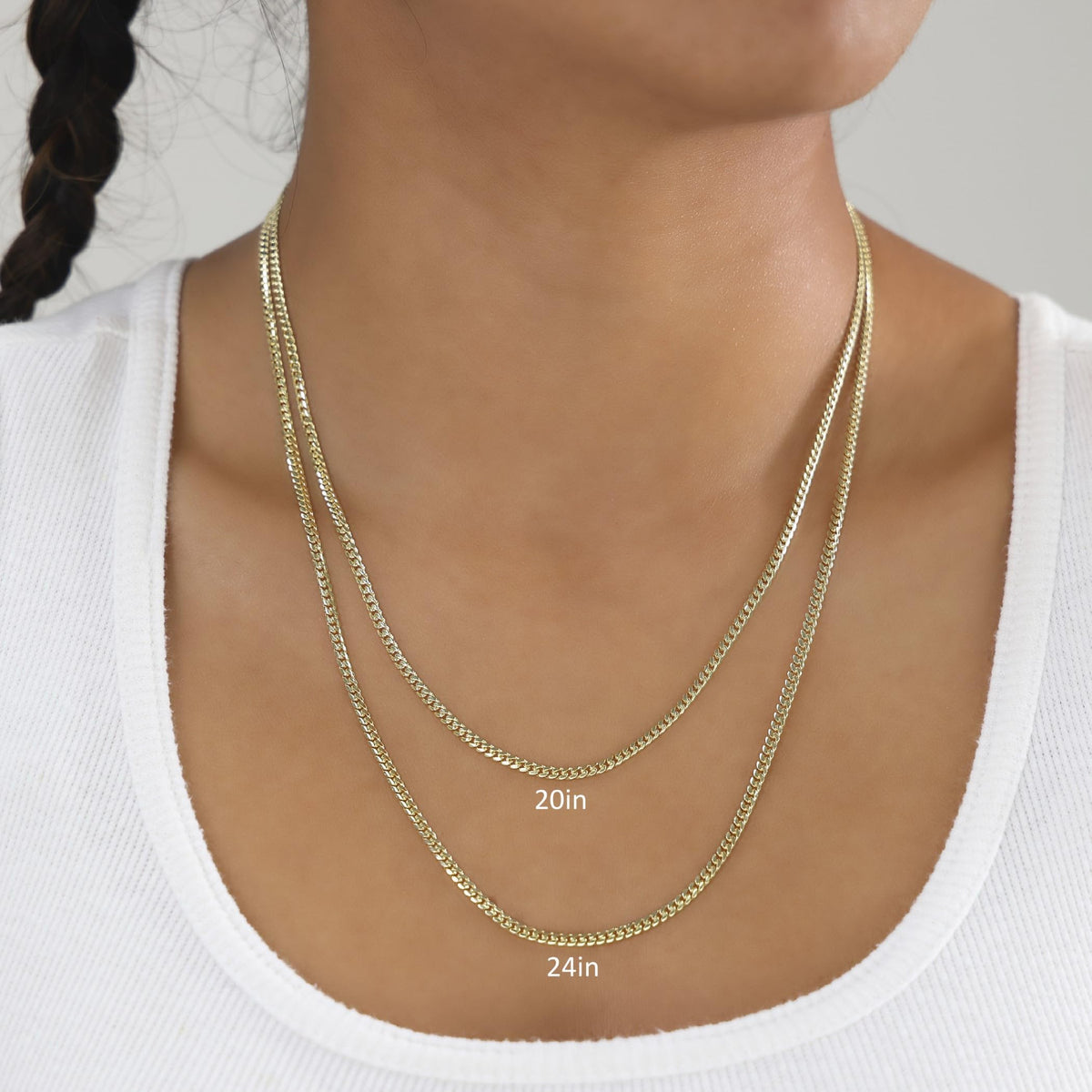 14k Yellow Gold Cuban Link Chain Necklace B247