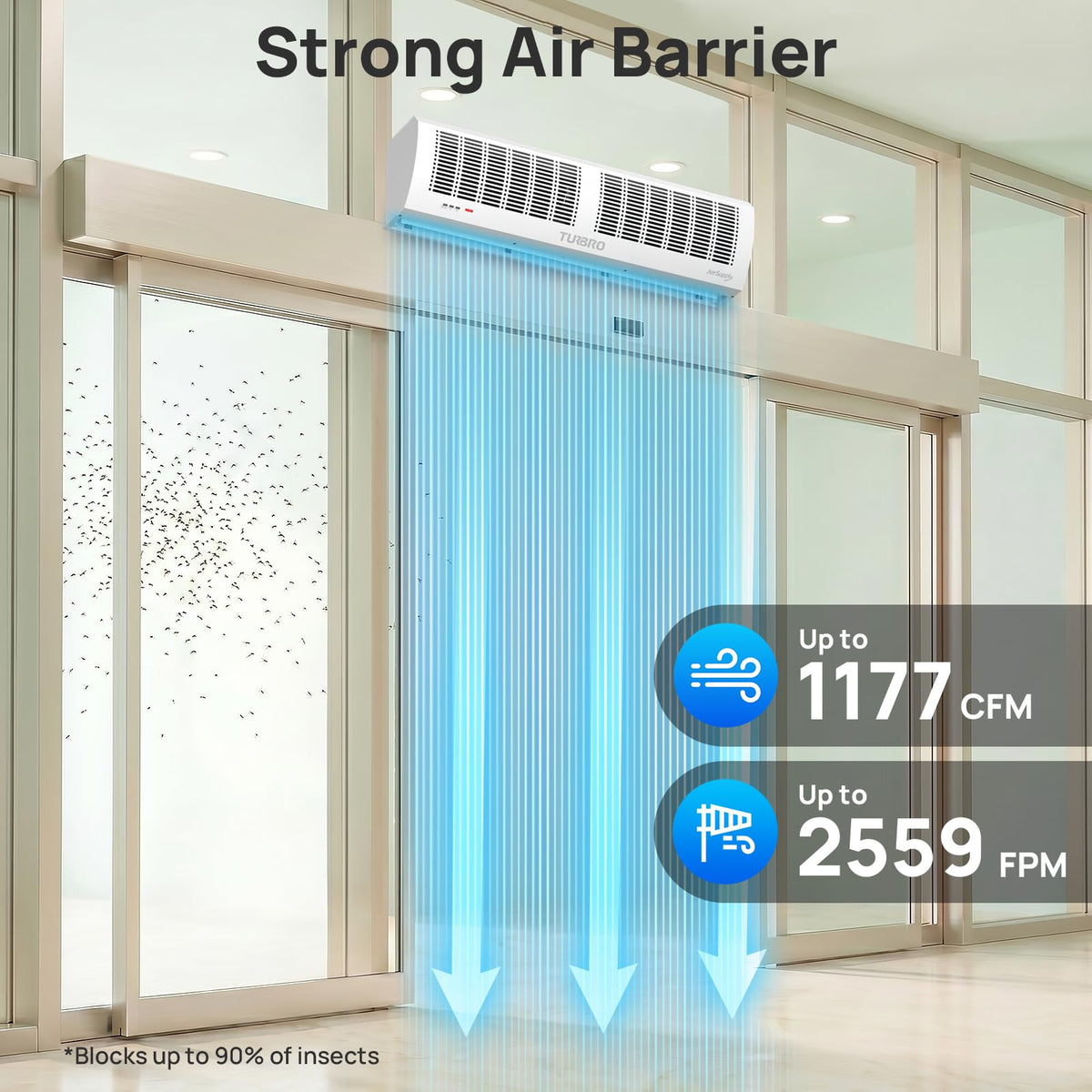36-Inch Wall-Mounted Air Curtain Fan E9850