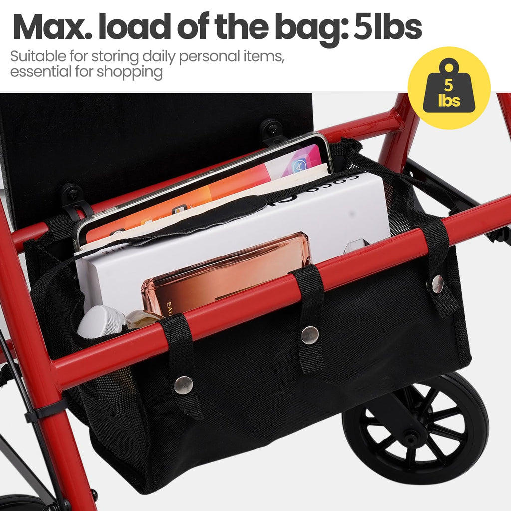 Heavy-Duty Rollator Walker with Seat X233748