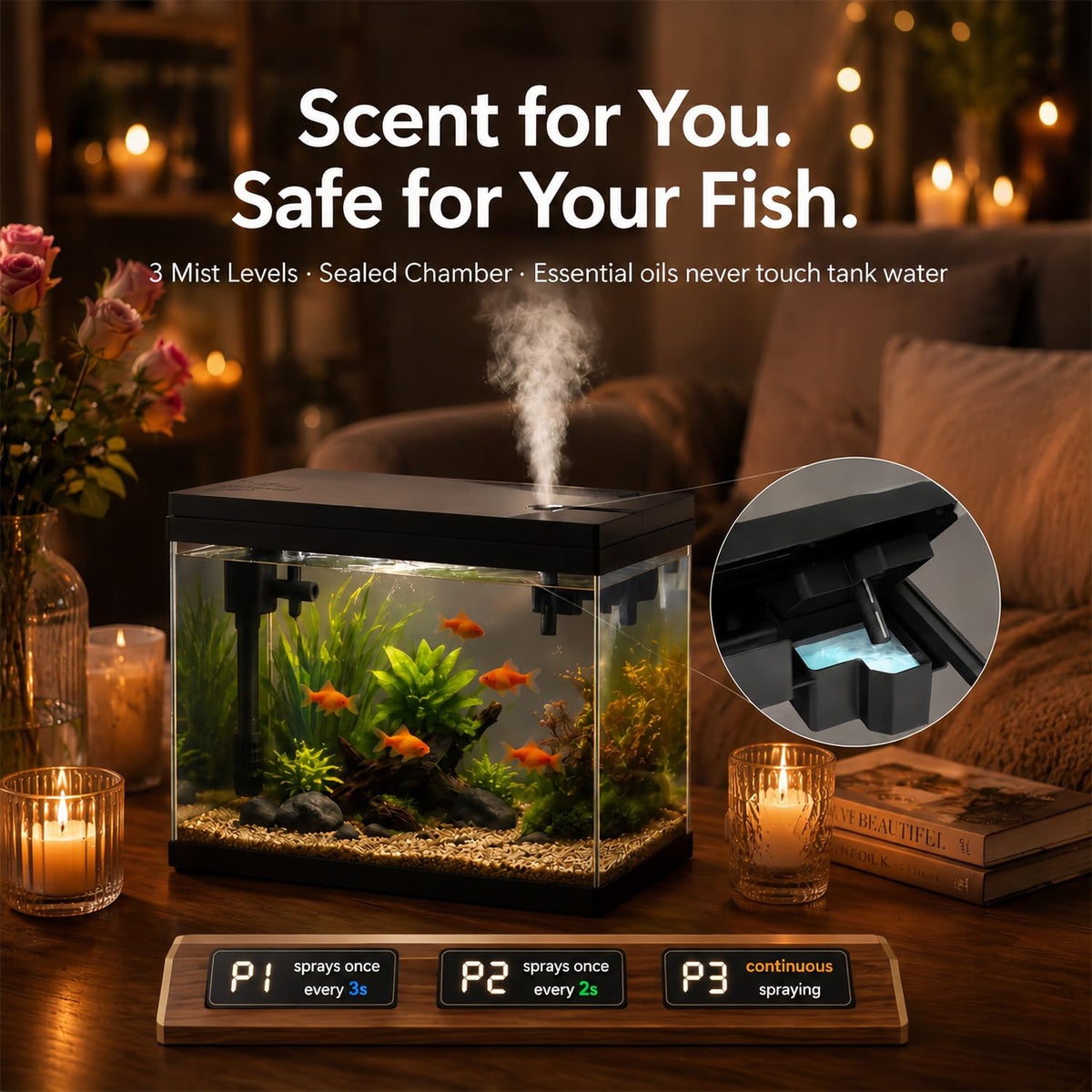 2.4 Gallon Desktop Betta Fish Tank Starter Kit Y47599