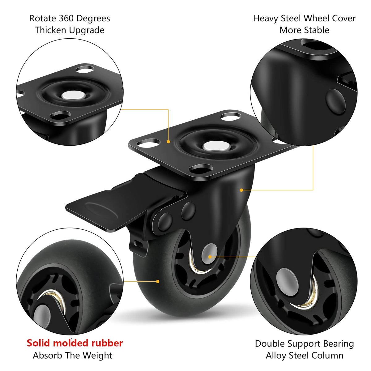 3” Lock Casters Set of 4 Heavy Duty G9056