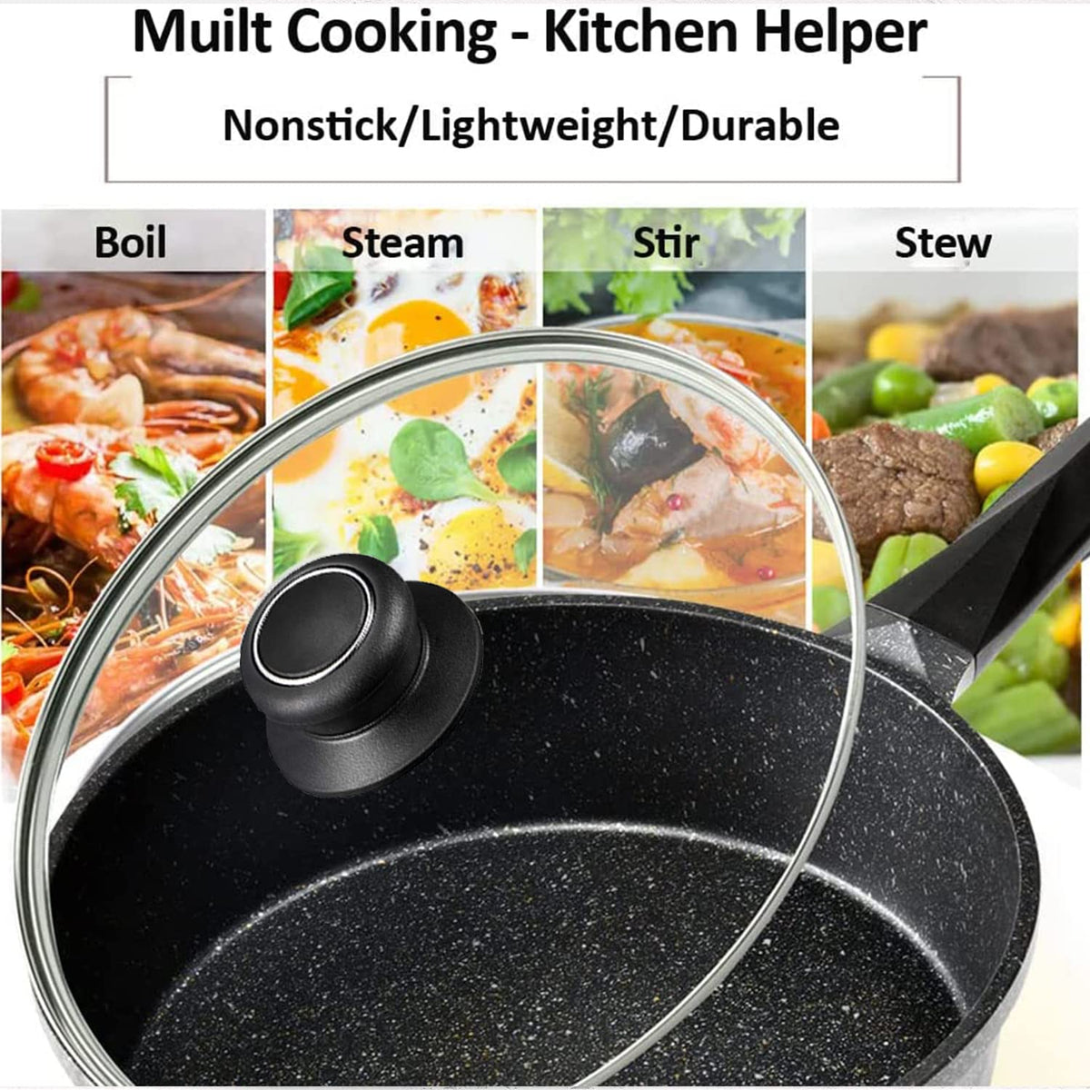 12 Inch Tempered Glass Pan Lid S858