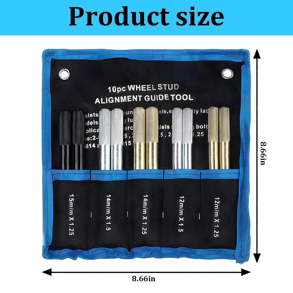 10PCS Wheel Alignment Pin Guide Tool M14 x 1.5/1.25 M12 x 1.5/1.25 M15 x 1.25 E2547