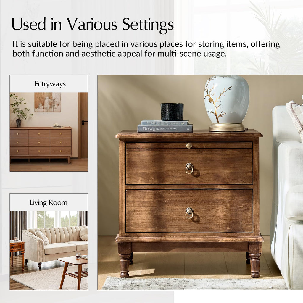 2-Drawer End Table with Charging Station B435