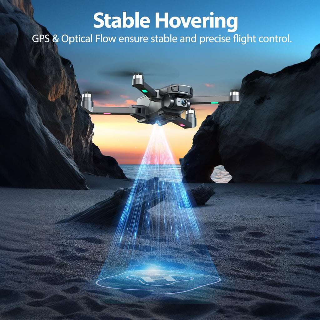 4K Foldable GPS Drone with 4.5" Screen Under 249g Black U16464