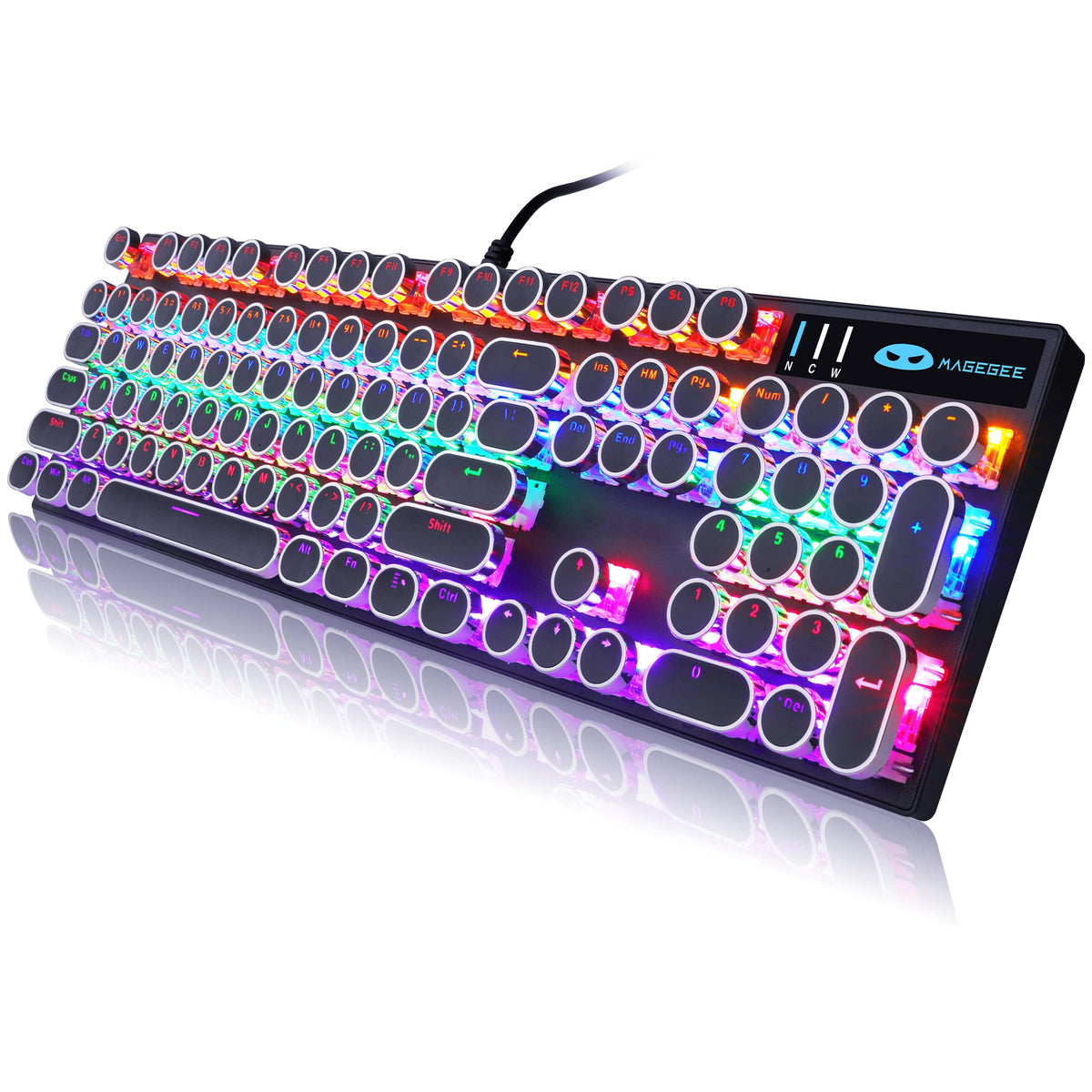 Black Retro Mechanical Gaming Keyboard with RGB Backlit O289