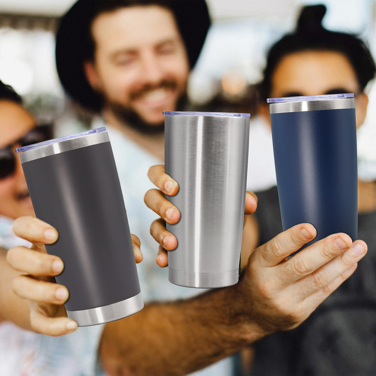 20oz Stainless Steel Tumbler with Lid Navy Q547