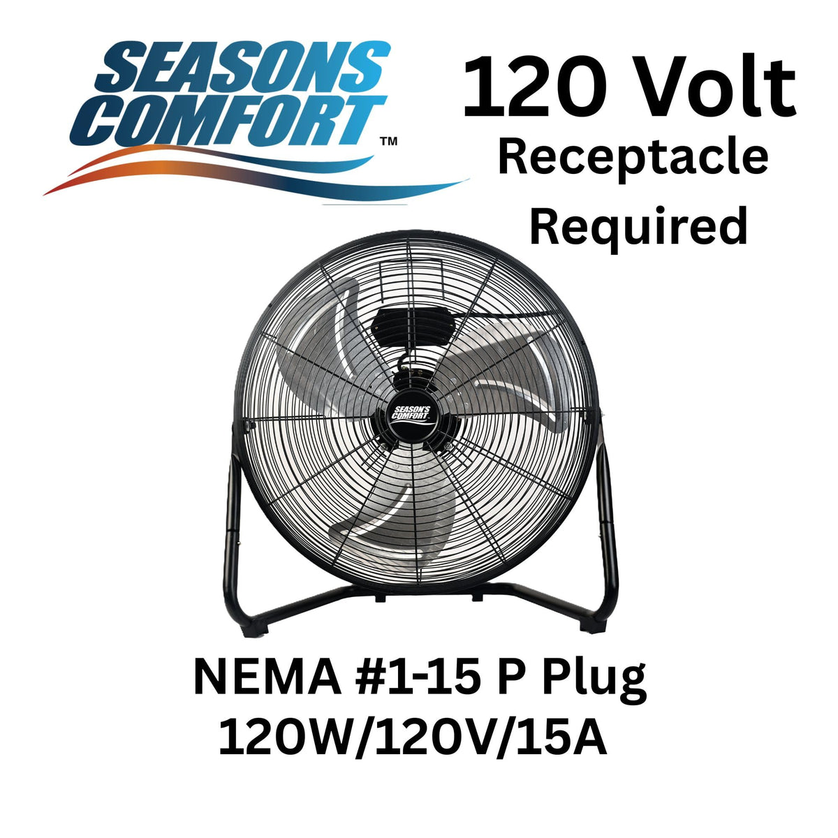 20 Inch 3 Speed Black High Velocity Fan H699
