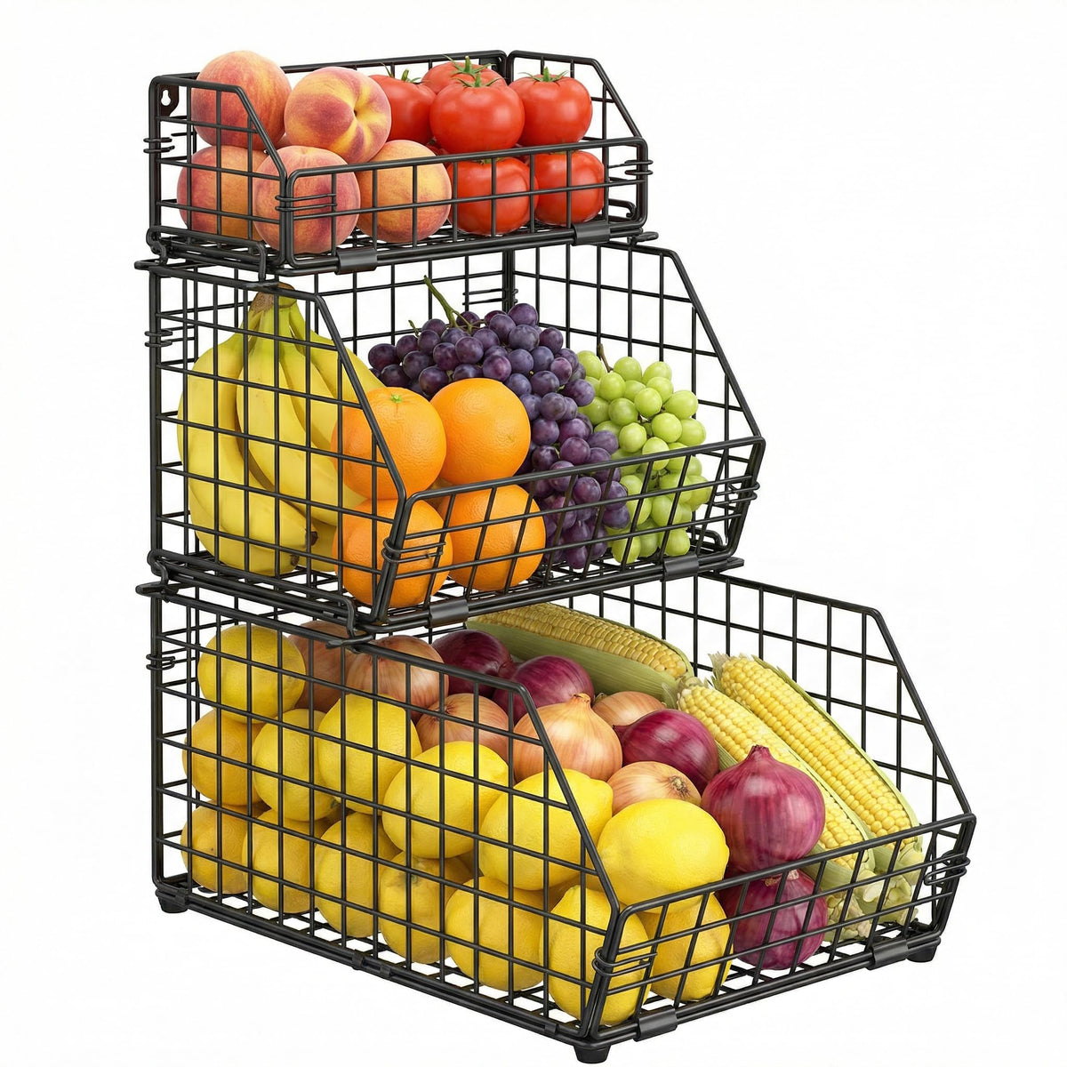 3-Tier Stackable Wire Fruit Basket F4364