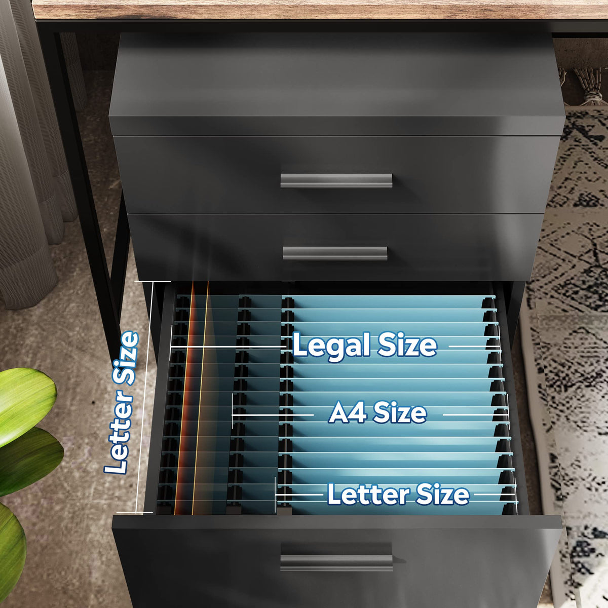3 Drawer Wood File Cabinet L51037