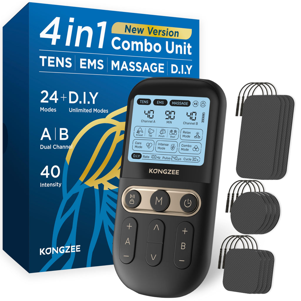 4 in 1 TENS Unit EMS Massage Muscle Stimulator Dual Channel Rechargeable U819