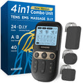 4 in 1 TENS Unit EMS Massage Muscle Stimulator Dual Channel Rechargeable U819