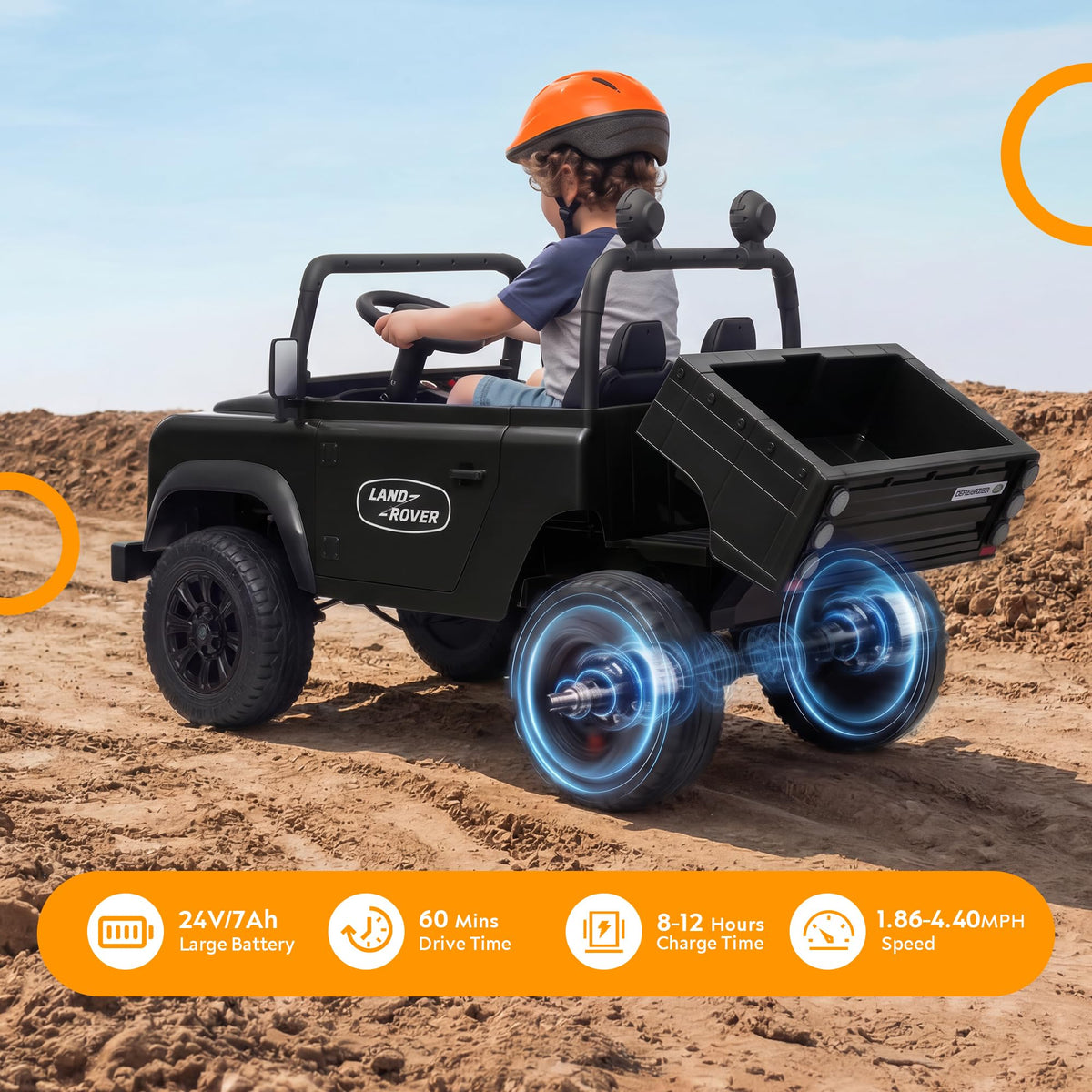 Black 24V Ride On Dump Truck Z7223