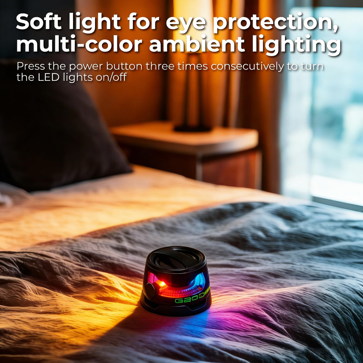2 Pack Mini Bluetooth Speaker with RGB Lights U60479