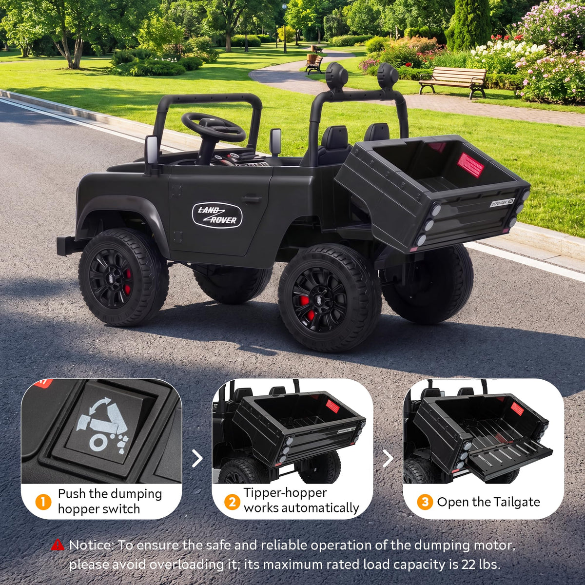 Black 24V Ride On Dump Truck Z7223